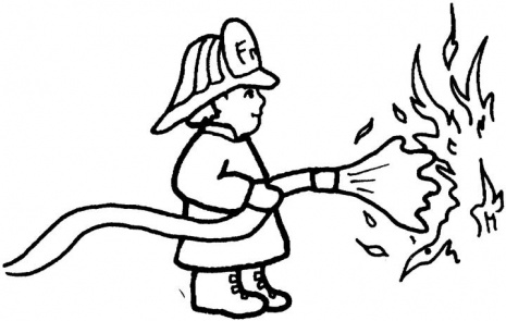 Fire Truck Coloring Pages on Fireman Outs Out The Fire Coloring Page Jpg